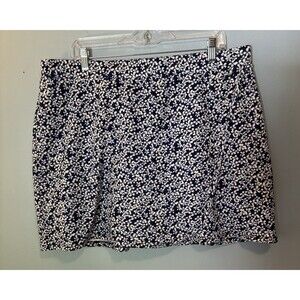 Jones New York Women’s Floral Skort Size XL Blue & White With Black Shorts